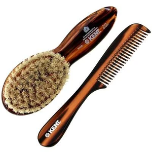 Soft White Boar Bristle Baby Hair Brush & Detangling Comb Kit - Picture 1 of 6