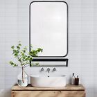 Bathroom Vanity Mirror 16'' X 24'' Wall Decorative With Shelf Rack Metal Fram...