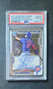 Yohendrick Pinango 2021 1° Bowman Cromo Autografo Auto PSA 10 Blue Jays - Foto 1 di 2