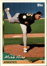 1994 Topps Traded Baseball #24T Mark Acre RC Oakland Athletics