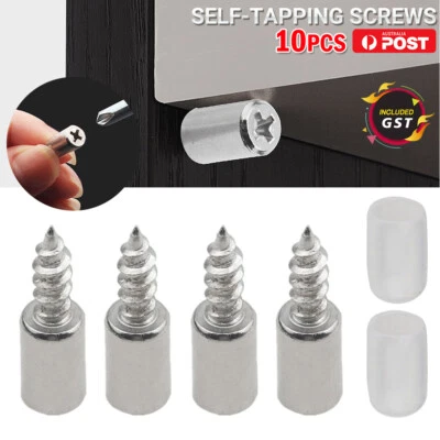 10pcs Self Tapping Screws Cabinet Laminate Support Shelf Screws Pegs with Sleeve - image 1 of 4