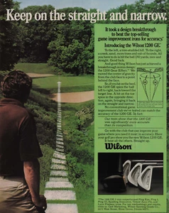 1982 Vintage Print Ad Wilson Keep on the straight and narrow 1200GE Golf 5 iron - Picture 1 of 2