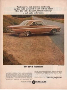 Anuncio publicitario impreso vintage Car Chysler 1964 Plymouth Sport Fury Was it You - Imagen 1 de 1