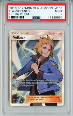 POKEMON ULTRA PRISM VOLKNER #156 FULL ART HOLO FOIL CARD PSA 9 MINT #41399664 - Image 1 of 2