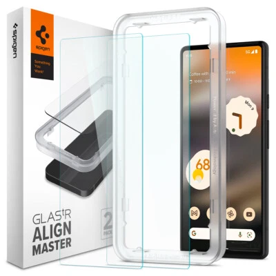 Pixel 6a Screen Protector | Spigen [ Glas.tR Alignmaster ] Shockproof 2 Pack - Image 1 of 4