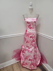 VTG Y2K Jessica McClintock For Gunne Sax Strapless Satin & Tulle Formal Dress - Picture 1 of 10