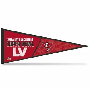Tampa Bay Buccaneers 2020 2021 Super Bowl Champions Pennant Soft Flag Banner - Picture 1 of 3