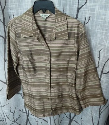 CHAQUETA AUSTIN REED Mujer Verde Rayas Botón Frontal Talla 10 Usada Dobladillo Cuadrado Foto 1 de 4