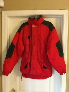 Vintage Skitique Jacke rot & dunkelblau mit gelben Akzenten - 80er Jahre Style (Größe M) - Bild 1 von 12