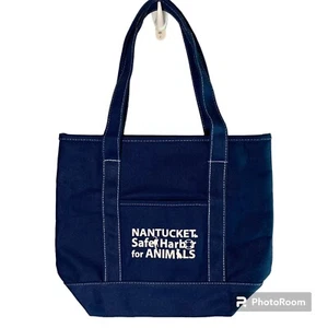 Nantucket marineblau Canvas Tasche wiederverwendbar Tragetasche alle sicheren Hafen für Tiere - Bild 1 von 14