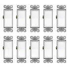Decorator ON/OFF Rocker In Wall Paddle Switch 15A Single Pole 10 Pack White