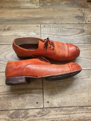 Vtg Mens Shoes Antique Lase Up US11 UK9 EU 43 Genuine Leather - Image 1 of 4