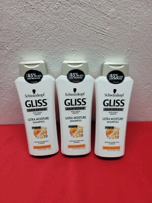 Lote de 3 nuevos champú Schwarzkopf GLISS reparación del cabello ultra hidratante 13,6 oz Foto 1 de 3