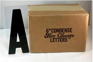 250 Flexible Plastic Letters for Portable Marquee Sign 6 Inch Black Letters - Picture 1 of 6