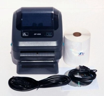 Zebra ZP450 Direct Thermal Shipping Label Printer Bundle Label Size Adjustable - Image 1 of 3