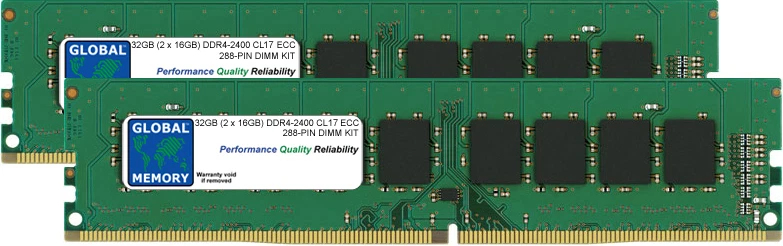 32GB 2x16GB DDR4 2400MHz PC4-19200 288-PIN ECC UDIMM SERVER/WORKSTATION RAM KIT - Image 1 of 1