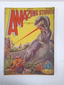 Amazing Stories 1929 February Dinosaur Cover Pulp Hugo Gernsback Editor # - Picture 1 of 7