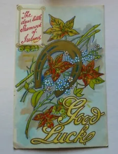 Postal S295 The Dear Little SHAMROCK of IRLANDA BUENA SUERTE años 1910 - Imagen 1 de 2