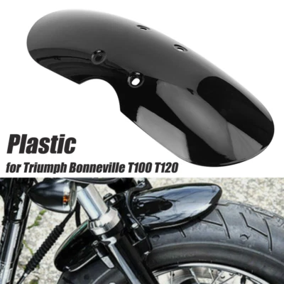 Gloss Black Front Fender Mudguard For Triumph Bonneville T100 T120 2001-2016 - Image 1 of 4