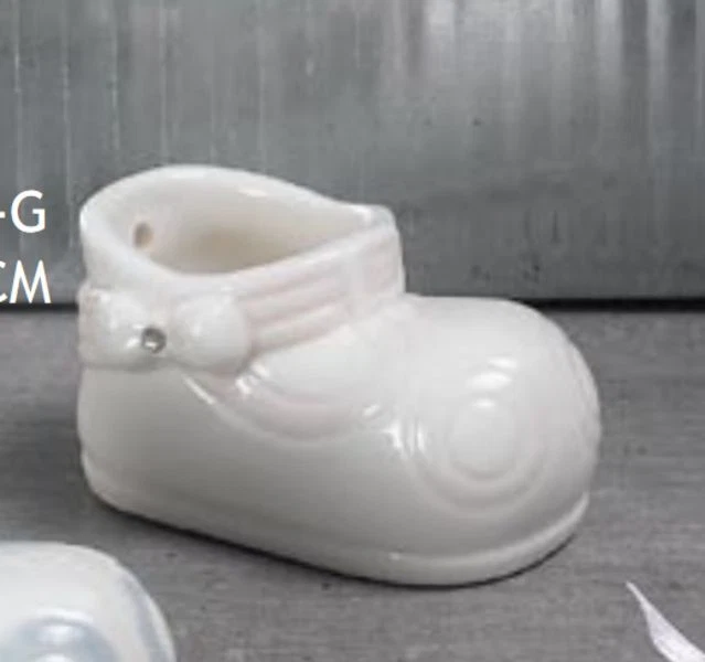 12 PZ Scarpa Scarpetta ROSA porcellana BOMBONIERA battesimo BAMBINA 0ODK - Immagine 1 di 1