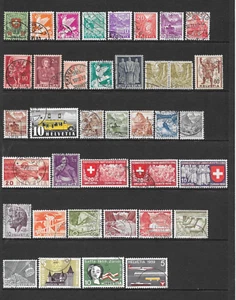 SUIZA NÚMEROS USADOS DE UNA PÁGINA 1924 - 1959 - Imagen 1 de 2