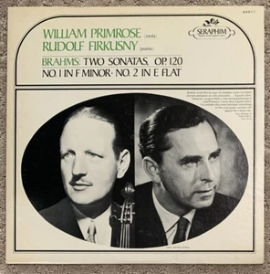 William Primrose Rudolf Firkusny Brahms: Two Sonatas, Op. 120 Seraphim Records - Imagen 1 de 4