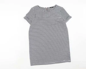 F&F Womens Blue Polyester Blend T-Shirt Dress Size 10 Zip - Picture 1 of 12