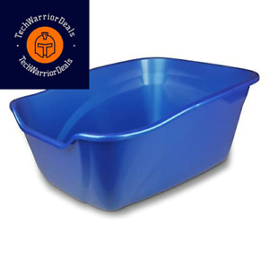 Pureness Giant High Sides Cat Litter Pan, Colors may Vary. Giant, Blue 