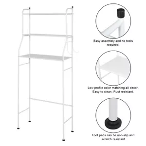 3 Tier Over Toilet Storage Unit Bathroom Shelf Rack Space Saving Organizer Stand - Picture 1 of 11