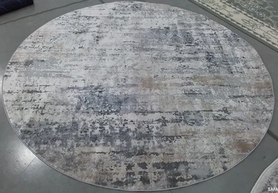 CREAM / GREY 6'-7" x 6'-7" Back Stain Rug, Reduced Price 1172792150 INV432A-7R - Image 1 of 4