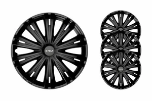 FOR FORD FIESTA 15" INCH WHEEL TRIMS COVERS HUB CAPS GIGA BLACK 4PC - Picture 1 of 4