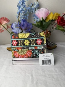 Vera Bradley Flower Shower Euro dreifach faltbare Geldbörse Muster im Ruhestand neu mit Etikett Tasche Geldbörse - Bild 1 von 8