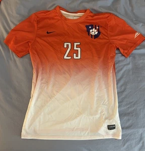 #25 Clemson Tigers Soccer Team Issue  Orange White Jersey Nike - Size L - Picture 1 of 5