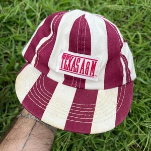 Vintage Texas A&M Kids Hat Sz 2-7 Red White Striped Baseball Cap 1980s College - Picture 1 of 4