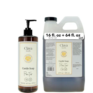 Pine Tar Liquid Castile Soap Set - Organic ingredients , Gentle for skin - Foto 1 di 3