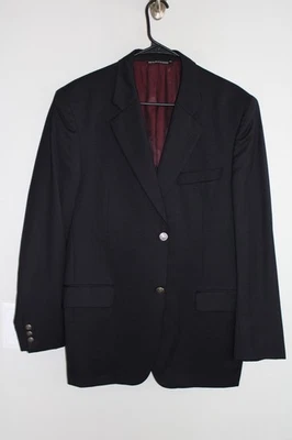 NAVY-BLUE JACK VICTOR 100% WOOL PEWTER METAL BUTTON BLAZER JACKET 42R sport coat - image 1 of 4