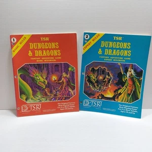 Dungeons and Dragons Books Lot Bundle x 2 Basic + Expert Rules TSR Rulebook 1980 - Picture 1 of 15