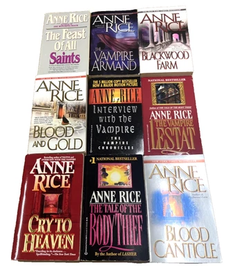 Anne Rice PB Book Lot 1977 to 2004 Early Vintage Editions Interview With Vampire Foto 1 de 4