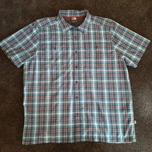 The North Face Shirt Men Size XL / XXL Short Sleeve Plaid Collared Button Up - Picture 1 of 9