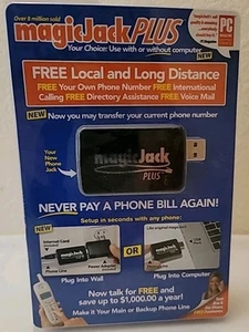 Magic Jack Plus Free Local Long Distance Calling Telephone Unit - Open Box - Afbeelding 1 van 5