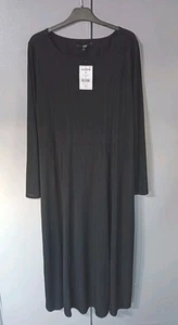 Next New With Tags Midi Dress RRP £64 Black - Picture 1 of 8