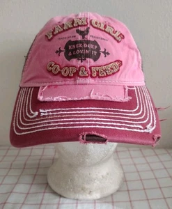 Gorra cooperativa y de alimentación Farm Girl rosa rojo para mujer ajustable bordada - Imagen 1 de 6