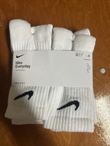 New Nike Kids Performance Cush ioned Crew Training Socks 6 Pair Girls 5Y-7Y - Picture 1 of 2