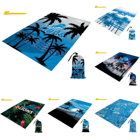 Detroit Lions Beach Blanket Waterproof Beach Mat Lightweight Sandproof Mat Gifts Cover