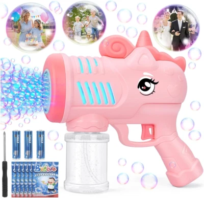 Seifenblasenmaschine Einhorn Seifenblasenpistole Kinder Seifenblasen Pistole Mit - Bild 1 von 4