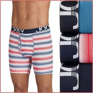 3 PAIA - Boxer uomo Jockey ActiveStretch gamba lunga StayCool Wicks BLU rosso PICCOLO - Foto 1 di 9