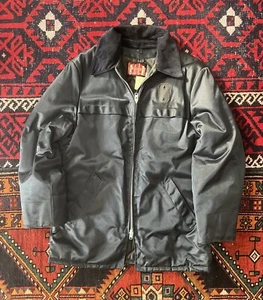 Vintage 60s 70s Philadelphia Police Windbreaker Nylon Coat Corduroy Collar Sz XL - Picture 1 of 11