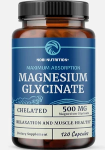 Magnesium Glycinate 500Mg Chelated - Muscle, Bone, Heart, Sleep & Calm, 120Ct - Picture 1 of 7