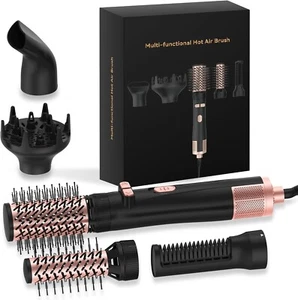 UKLISS Spazzola Asciugacapelli Rotante, Styler ad Aria Calda 5 in 1 con Ricciolo Capelli 30mm/50mm - Foto 1 di 6