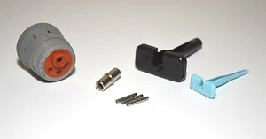 Deutsch HD10 4-Pin Female Connector & Tool Kit, 4 & 14-16AWG Solid Pins, USA - Picture 1 of 3